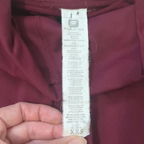 Fabletics Define PowerHold® Mid-Rise Legging, Color Black Cherry Size XXS - Picture 14 of 14